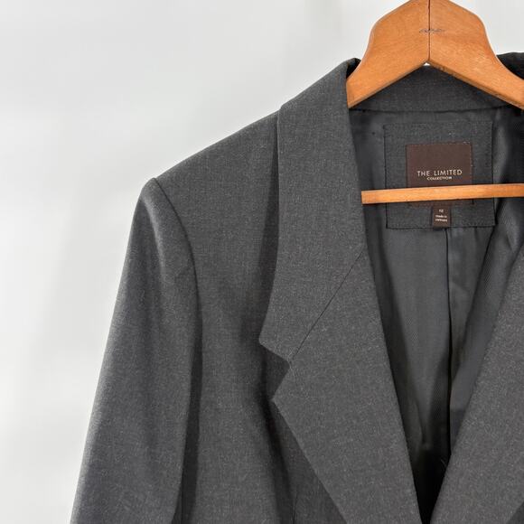 The Limited Two Button Blazer 12 Gray Jacket Academia Office Career - Picture 2 of 6
